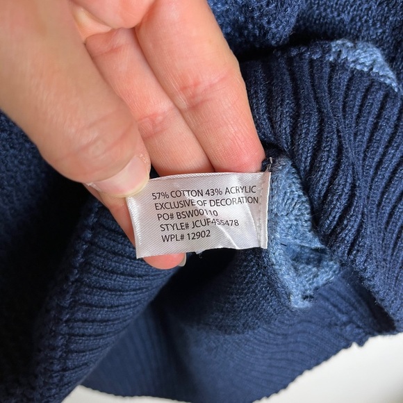 U.S. Polo Assn. Navy Patchwork Cotton Blend Sweater NWT Size Small - Picture 4 of 12